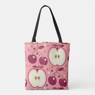 Rode appels en kersen Canvas tas