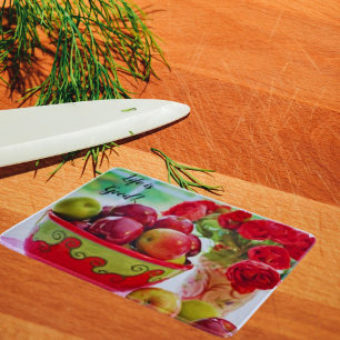 Rode appels en rozen Leven is goed Snijplank