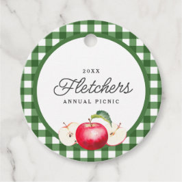 Rode Appels & Groene Gingham Custom Bedankjes Labels