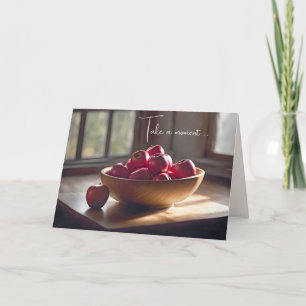 Rode appels in houten kom kaart