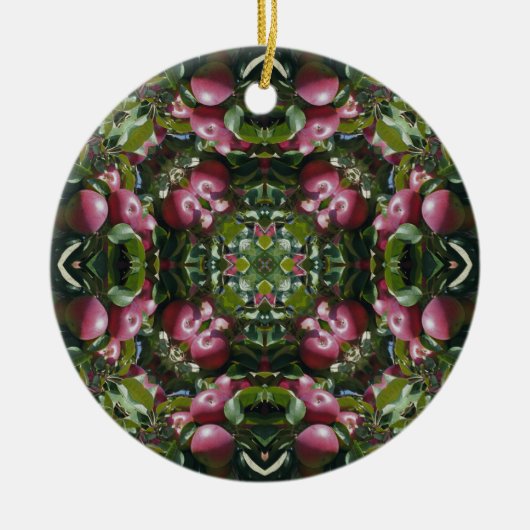 Rode appels Kaleidoscope Natuur Ornament (Voorkant)
