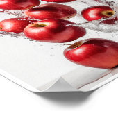 Rode Appels met Splash Witte Achtergrond Muur Poster (Hoek)