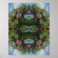 Rode appels op Abstracte boomverf