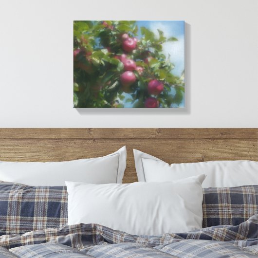 Rode appels op boom schilderen canvas afdruk (Insitu (Slaapkamer))