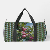 Rode appels op de boom land gepersonaliseerd plunjezak (Achterkant)