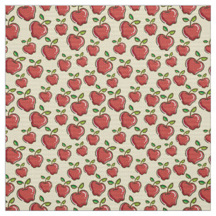 Rode appels op gele achtergrond patroon ontwerp ku stof