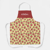 Rode appels op maat schort (Voorkant)