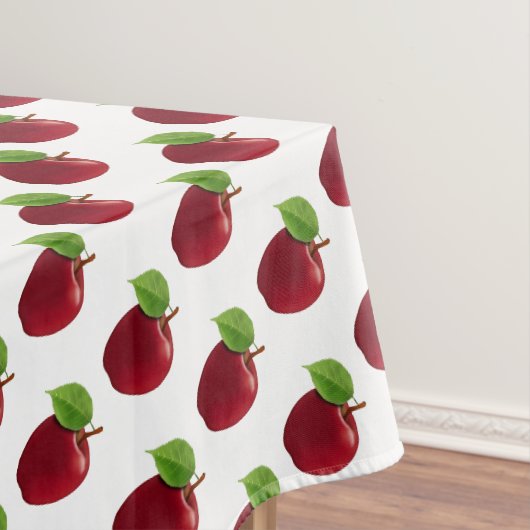 Rode appels op wit tafelkleed (Voorbeeld)