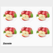 Rode appels ronde sticker (Vel)