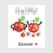 Rode appels sticker (Vel)