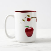Rode appels tweekleurige koffiemok (Links)