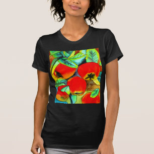 Rode appels waterverf originele kunst schilderij t-shirt
