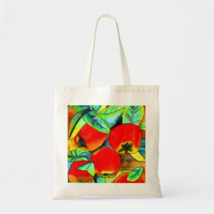 Rode appels waterverf originele kunst schilderij tote bag