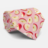 Rode Appelschijf Patroon Stropdas (Opgerold)