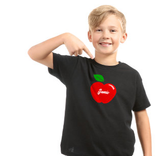 Rode Apple Aangepaste Naam Kinder T-shirt