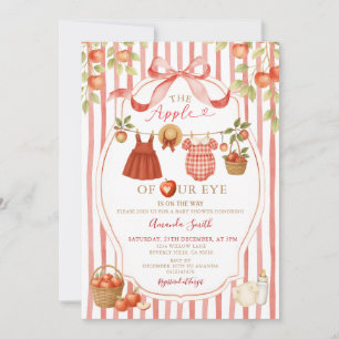 Rode Apple Bow Herfst Baby Shower Uitnodigingen