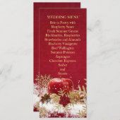 Rode Apple Kerst Goud Sneeuwvlokken Bruiloft Menu (Voorkant / Achterkant)