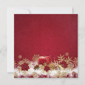 Rode Apple Kerst Goud Sneeuwvlokken Bruiloft Uitno Kaart (Achterkant)