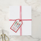 Rode Aquarel Notenkraker Kerstcadeau-etiket Cadeaulabel (Met Touw)