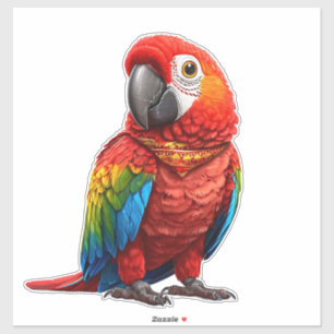 🦜 Rode Ara Sticker Tropische Vogel Cadeau Idee