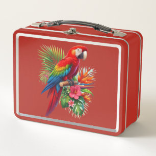 Rode ara tropische bloemen