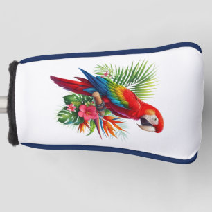 Rode ara tropische bloemen golfheadcover