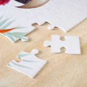 Rode ara tropische bloemen legpuzzel (Zijkant)