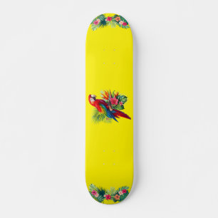 Rode ara tropische bloemen skateboard