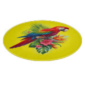 Rode ara tropische bloemen snijplank (Hoek)