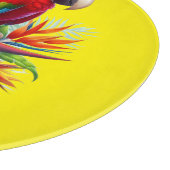 Rode ara tropische bloemen snijplank (Hoek)