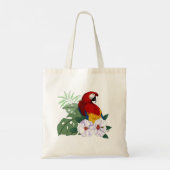 Rode ara tropische vogel bloempapegaai tote bag (Achterkant)