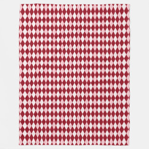 Rode Argyle Dieprood Roze Kleine Diamant Vorm Fleece Deken
