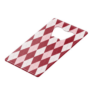Rode Argyle Dieprood Roze Kleine Diamant Vorm Kredietkaart Flessenopener