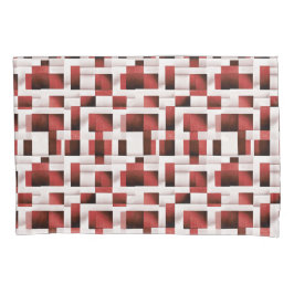 Rode Artistieke Geruite Motief | Geometrisch Patro Kussensloop