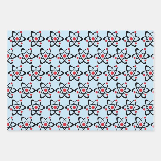 Rode atoms Science Design Wrapping Paper sets (Voorkant)