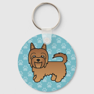 Rode Australische Terrier Honden Cartoon Illustrat Sleutelhanger
