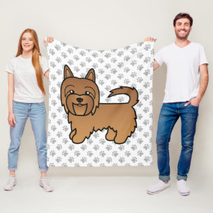 Rode Australische Terrier Schattige Cartoon Hond Fleece Deken