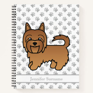 Rode Australische Terrier Schattige Cartoon Hond Notitieboek
