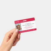 Rode Autismehulp Hond Foto Badge (Handheld)