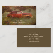  rode auto Antiek oude retro Visitekaartje (Voorkant / Achterkant)