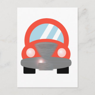 Rode auto briefkaart