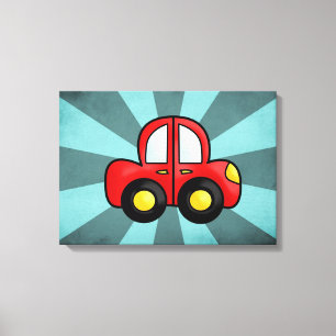  rode auto canvas afdruk