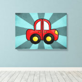  rode auto canvas afdruk (Insitu (Houten vloer))