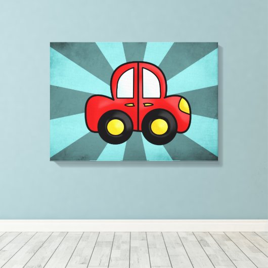  rode auto canvas afdruk (Insitu (Houten vloer))