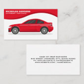 Rode auto | golfbeweging achtergrond visitekaartje (Voorkant / Achterkant)