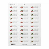Rode Auto | Kerst Retouradres Label (Full Sheet)