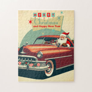  rode auto & kerstman legpuzzel