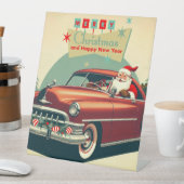  rode auto & kerstman reclamebord met voetstuk (Insitu)