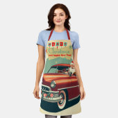 rode auto & kerstman schort (Gedragen)