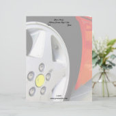 rode auto met briefhoofd (Staand voorkant)